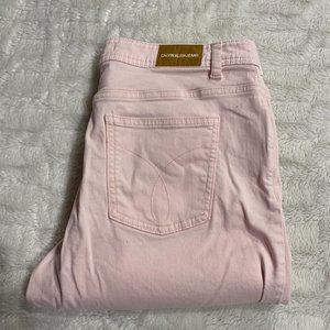 Calvin Klein Jeans Womens Pink Cotton 5-Pocket Design Straight Leg Jeans Size 12